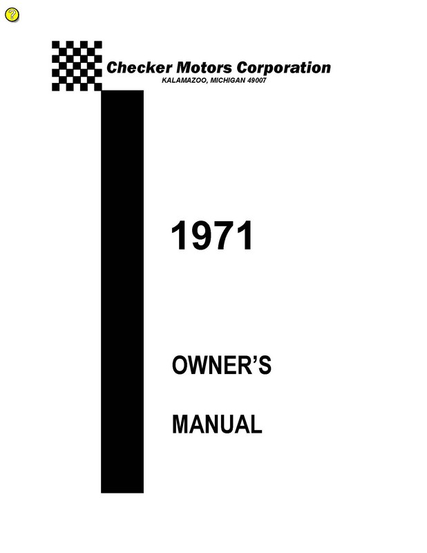 1971 Checker Owners Manual